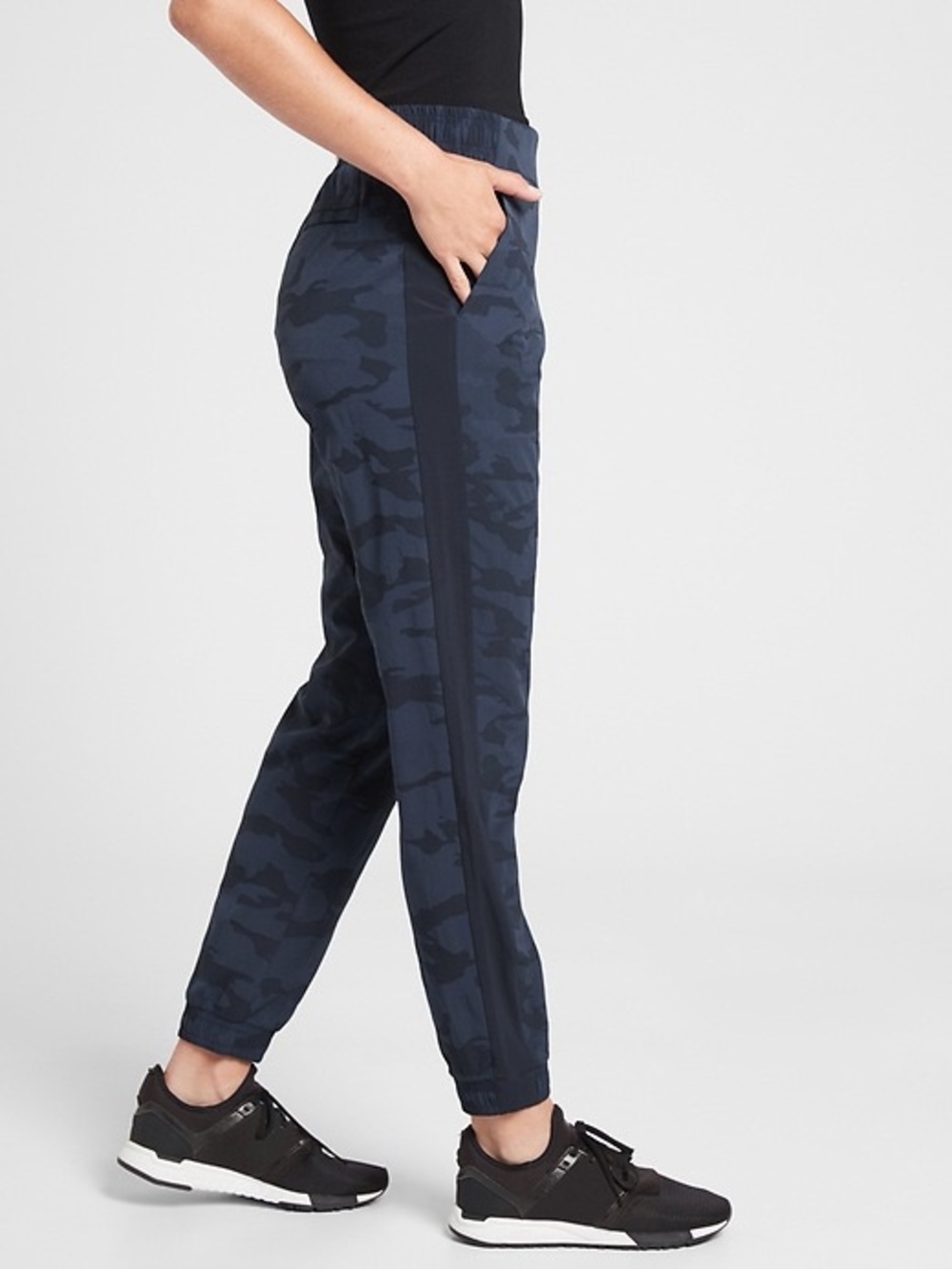 Athleta Navy Camo Side-Stripe Joggers